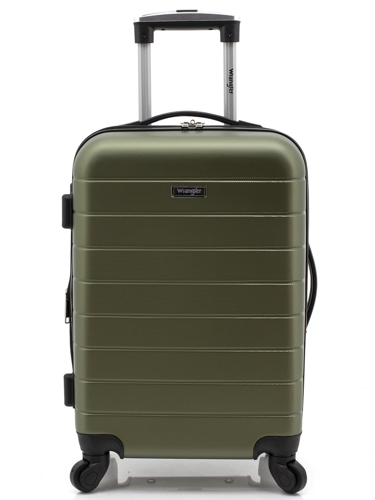 Wrangler 3 Piece Luggage Set with Cup Holder and USB Port, Olive Green