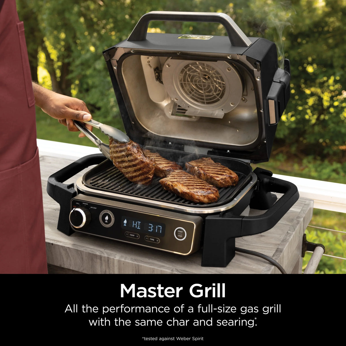 Ninja Woodfire 3-in-1 Outdoor Grill, Master Grill, BBQ Smoker, & Outdoor Air Fryer with Woodfire Technology, OG700