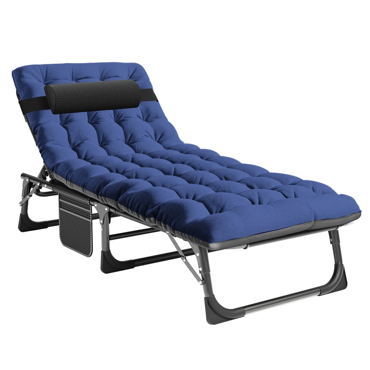 Slsy Folding Lounge Chair, 5-Position Adjustable Outdoor Reclining Chair, Folding Sleeping Bed Cot, Folding Chaise Lounge Chair for Pool Beach Patio Sunbathing