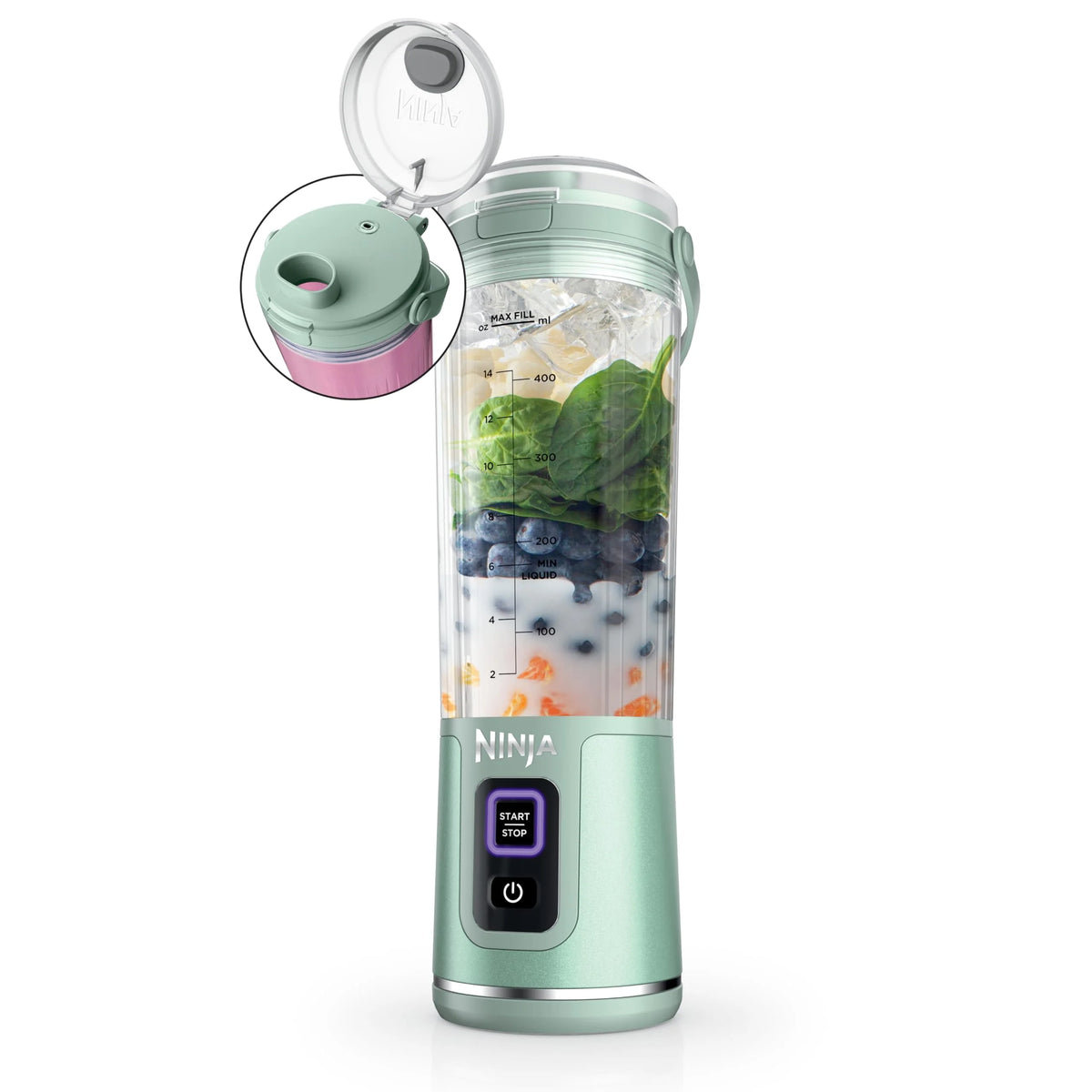 Ninja Blast Portable Blender, Cordless, 18oz. Vessel, Personal Blender for Shakes & Smoothies, BPA Free, Leakproof Lid & Sip Spout, USB-C Rechargeable, Dishwasher Safe Parts, Metallic Purple,
