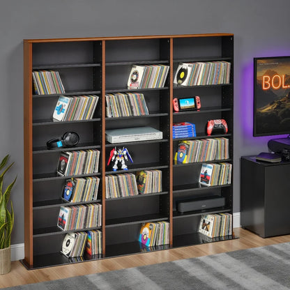 Prepac 51" Triple CD DVD Wall Media Storage Rack in Black