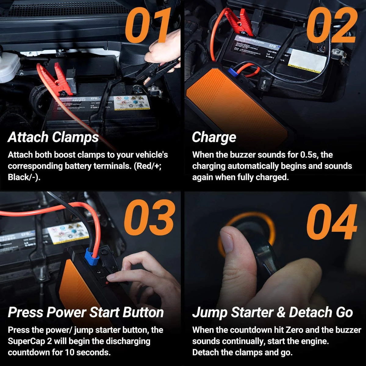 Autowit SuperCap 2 Battery-Less Portable Car Jump Starter with Carrying Case Bulit-in Supercapacitor