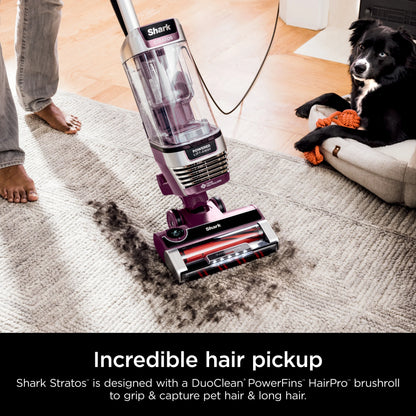 Shark Upright Vacuum, Stratos, Pet Friendly, Bagless, Ultra Powerful Suction, Hard Floor and Carpet, DuoClean PowerFins HairPro, Self-Cleaning Brushroll, Odor Neutralizer Technology, AZ3000, Burgundy