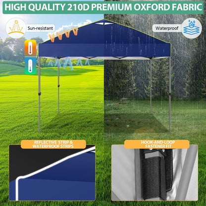 COBIZI 10x10 EZ Pop up Canopy Gazebo with Sidewalls,Pop up Canopy Tent Instant Shelter for Outdoor Party Camping Backyard Beach with Air Vent ,Carry Bag,Stakes,Ropes,Black
