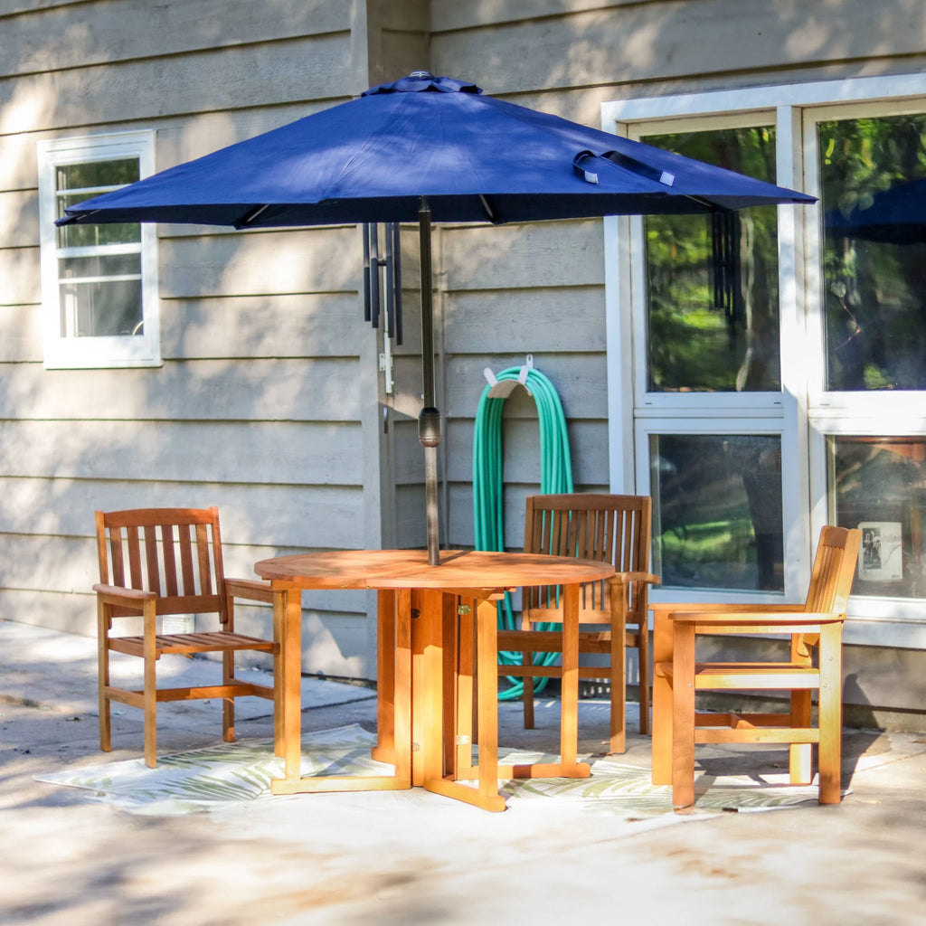 Sunnydaze 47.25" Malaysian Hardwood Gateleg Outdoor Dining Table