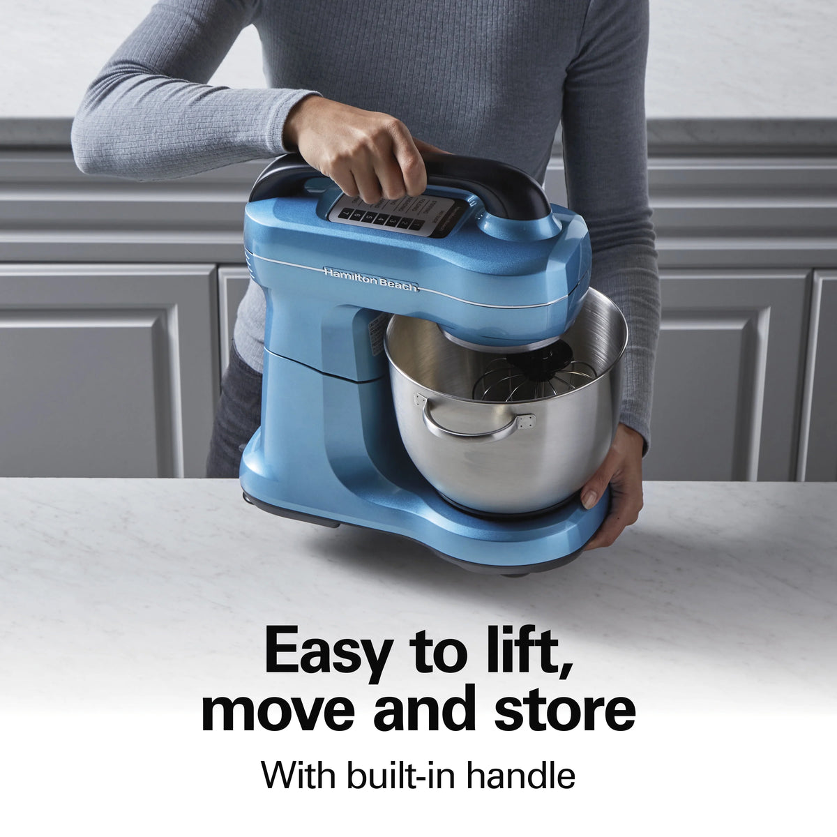 Hamilton Beach 4 Quart Stand Mixer for Kitchen, 7 Speeds, Tilt-Head, Dough Hook, Whisk & Flat Beater, Black