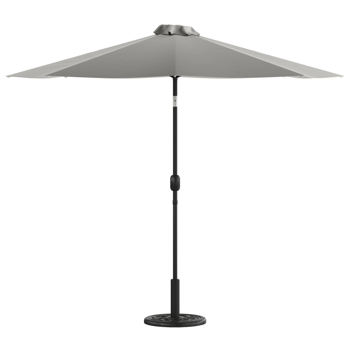 Merrick Lane Patio Umbrella with Base - 9' Tan Polyester Patio Umbrella - 30+ UV Protection - Waterproof Black Cement Base with 1.5" Diameter Aluminum Pole