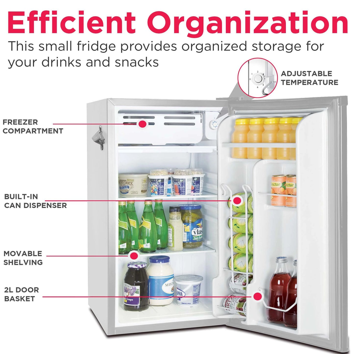 Frigidaire EFR376-C-PINK 3.2-Cu.-Ft. 65-Watt Retro Bar Fridge with Side Bottle Opener (Pink)
