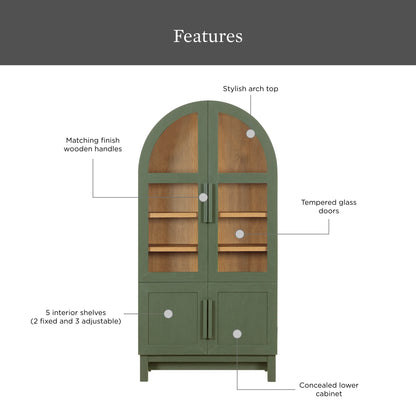 Better Homes & Gardens Juliet Kitchen Rounded Arch Cabinet, Rich Black