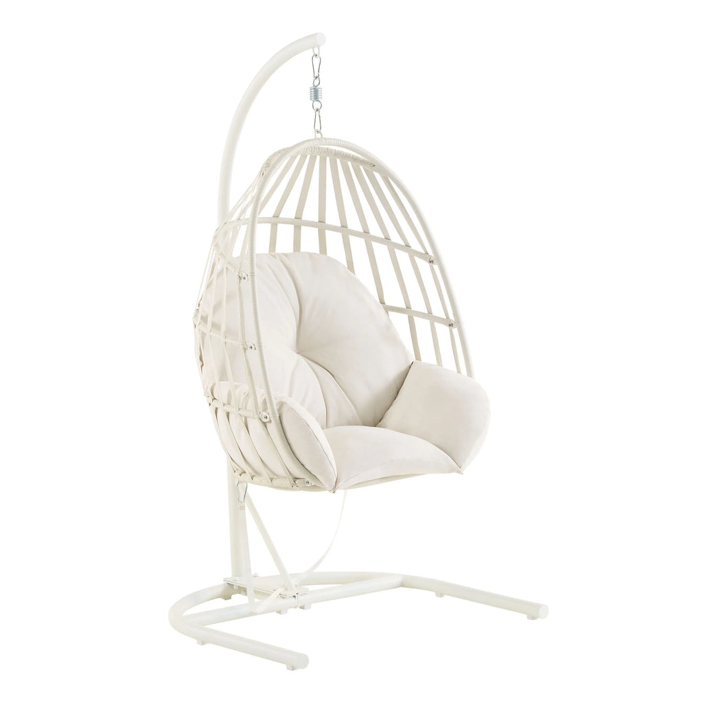 Mainstays Outdoor Wicker Patio Hanging Egg Chair, Gray