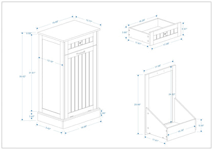 Tilt Out Trash Bin Cabinet 13 Gallon Pet Proof Trash Can Holder Kitchen Island Without Garbage Bin or Tilt Out Laundry Hamper,Hidden Trash can Cabinet Pull Out