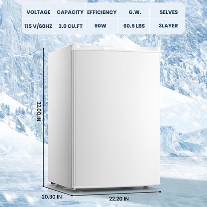 Electactic Upright Freezer, Energy Saving 3.0 Cu.ft Single Door Compact Upright Freezer with Reversible Door(Black)