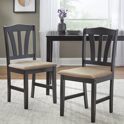 TMS Metropolitan 5-Piece Wood Farmhouse Upholsered Dining Set with Table and Chairs, Espresso