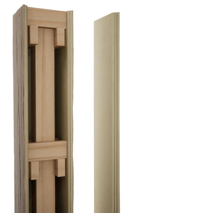Ekena Millwork 6"W x 5'H Sand Blasted Endurathane Faux Wood Non-Tapered Square Column Wrap with Faux Iron Capital & Base
