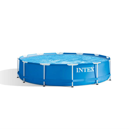 Intex 12' x 30'' Metal Frame Above Ground Swimming Pool with Filter Pump
