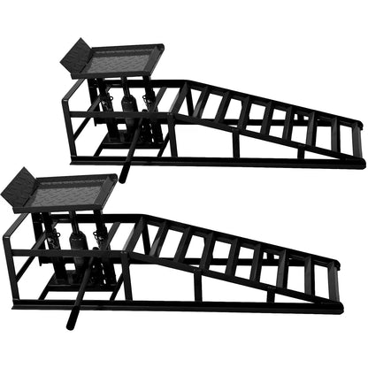 Riedhoff Hydraulic Car Ramps 2 Pack, 11000 LBS Max, Lift Height 9.48" to 16.21", Heavy Duty, Black