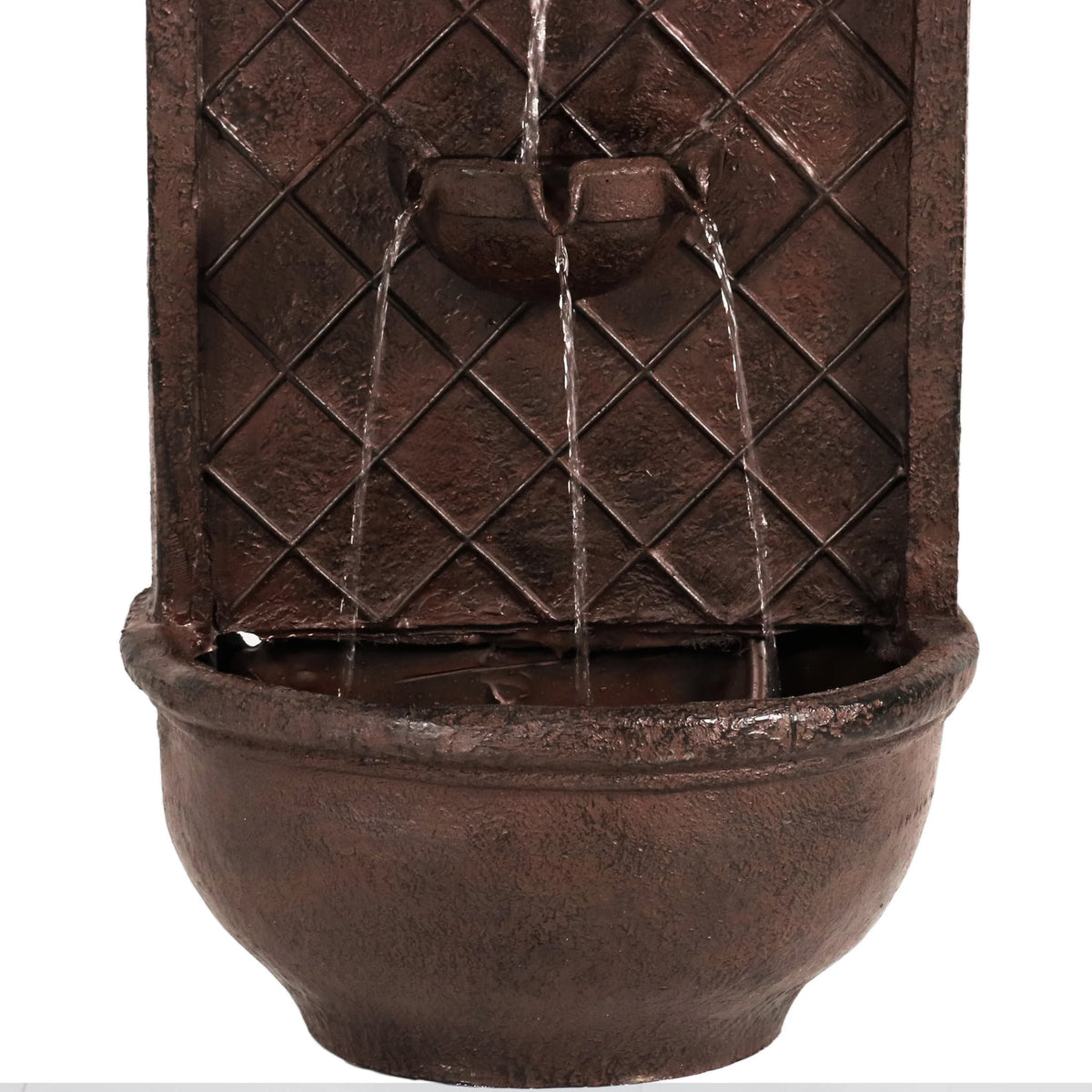 Sunnydaze Messina Polystone Outdoor Solar Wall Fountain, Bronze