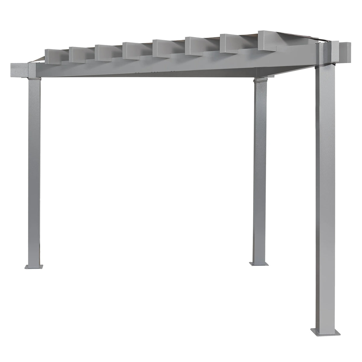 Sojag Rustproof Aluminum Frame Pergola, PVC-Coated Canopy for UV Protection, Contemporary Design for Garden or Yard, 10' x 10', Lima Grey