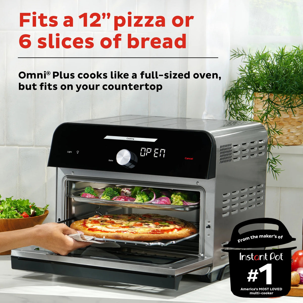 Instant Omni Plus 18L Air Fryer Toaster Oven Combo with 10-in-1 Functions, from the Makers of Instant Pot
