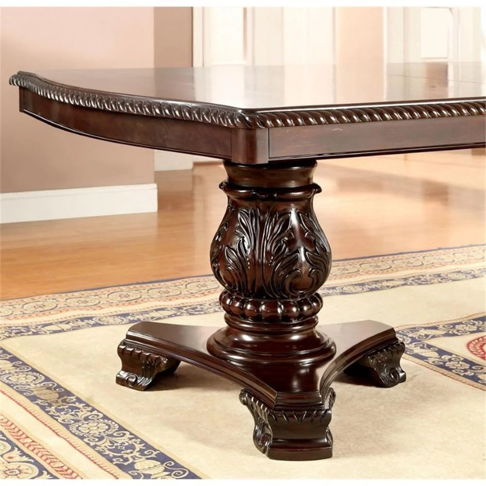 Bowery Hill 9 Piece Wood Extendable Dining Set in Brown Cherry