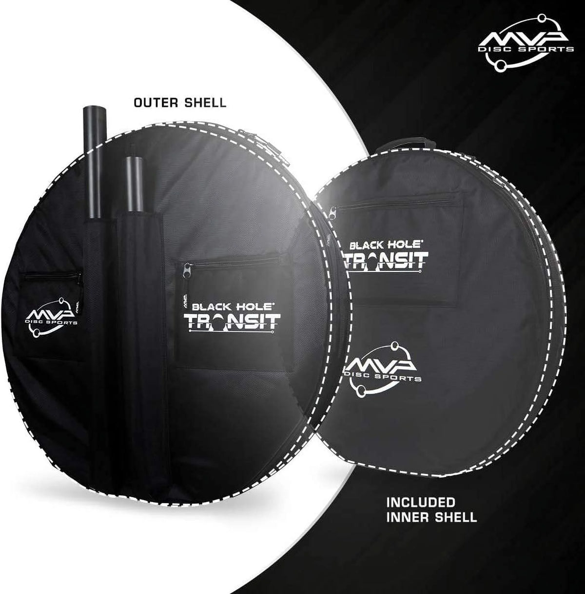 MVP Black Hole Lite 24-Chain Disc Golf Basket w/ Transit Bag
