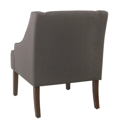 HomePop Classic Swoop Accent Chair - Blue and White Damask