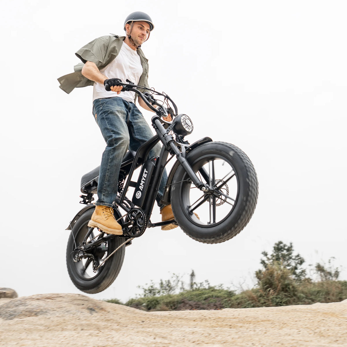 AMYET G60 Peak 1500W Electric Bike, 20" Fat Tire E-Mountain Bikes, 48V 20Ah 32MPH Ebike for Adults Full Suspension UL2849