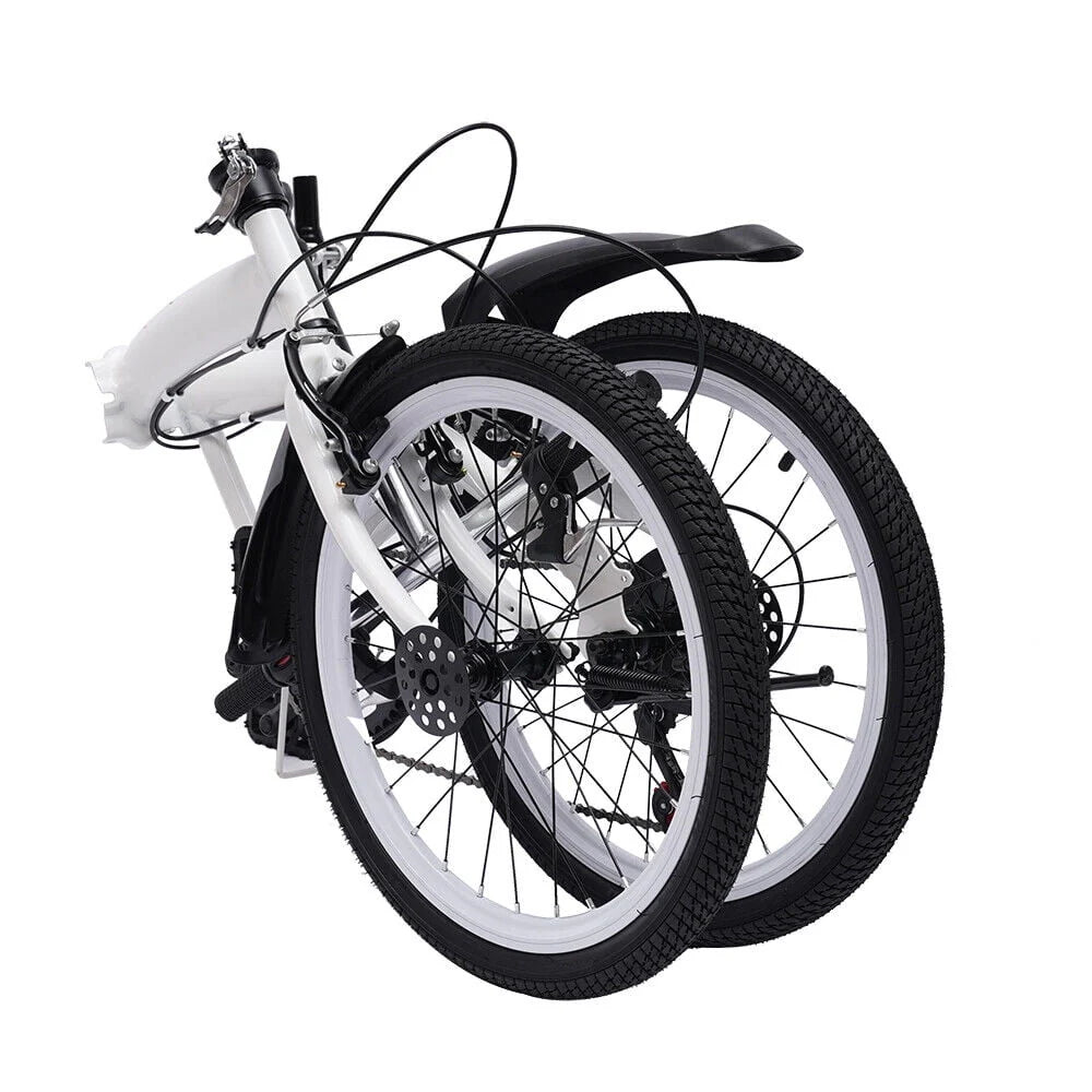 DENEST 20 Inch 7-Speed Bicycle Adult Road Bike Carbon Steel Folding Bike Double V-Brake