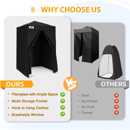 EAGLE PEAK Flex Ultra Compact 4 ft x 4 ft Pop-up Changing Room Canopy, Portable Privacy Cabana
