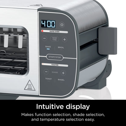 Ninja? Foodi? 2-in-1 Flip Toaster, 2-Slice Toaster, Compact Toaster Oven, Snack Maker, 1500 Watts, ST100