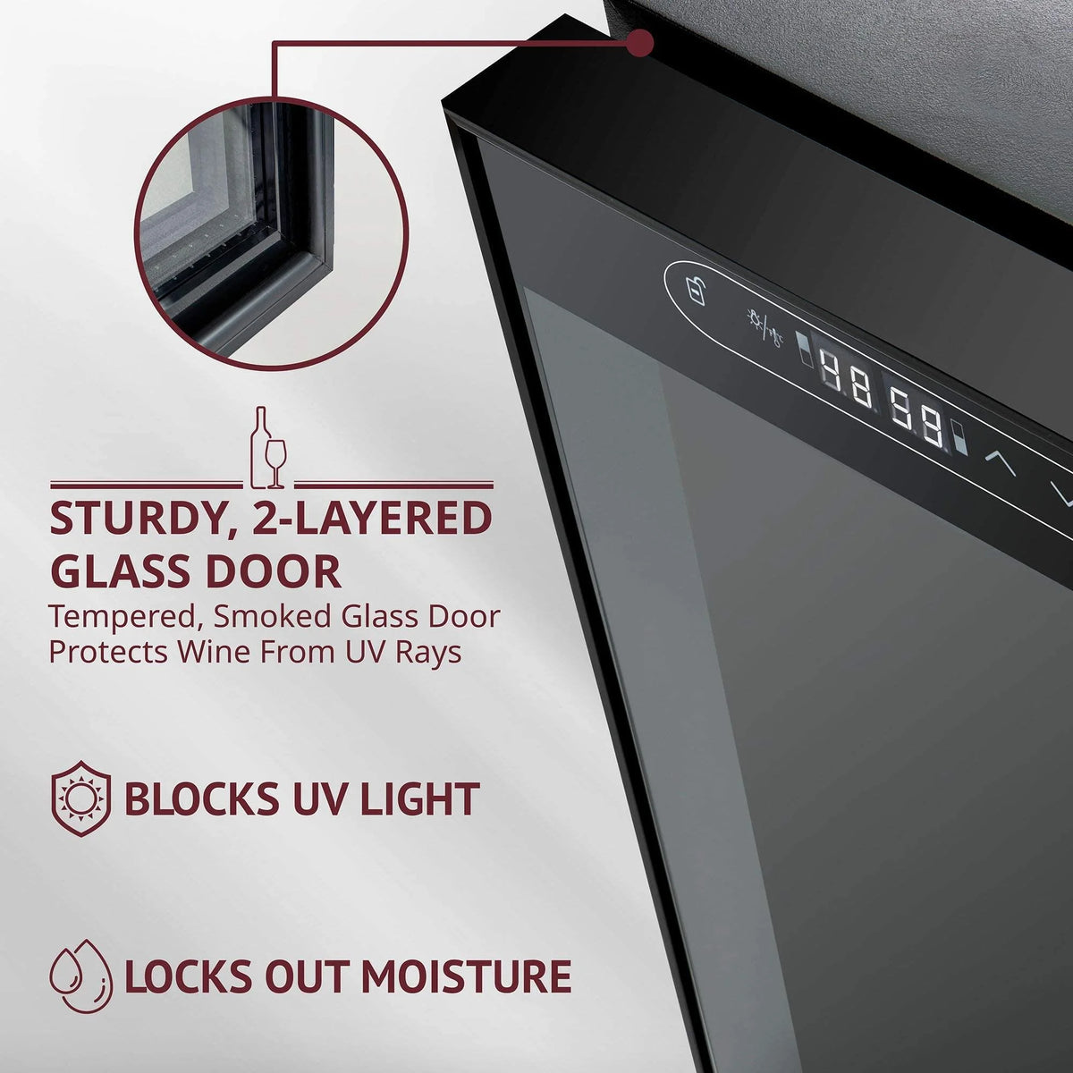 Schmecke Wine Fridge, Dual Freestanding Wine Refrigerator, 33 Bottle Wine Cooler