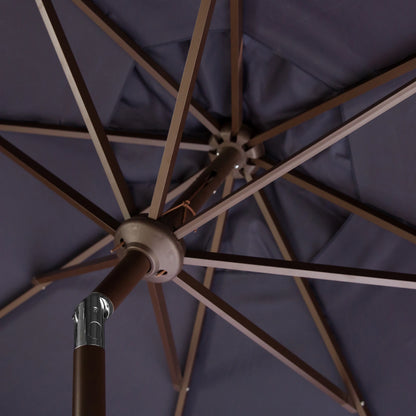 Safavieh Venice 9' Market Crank Tilt Patio Umbrella, Navy/White