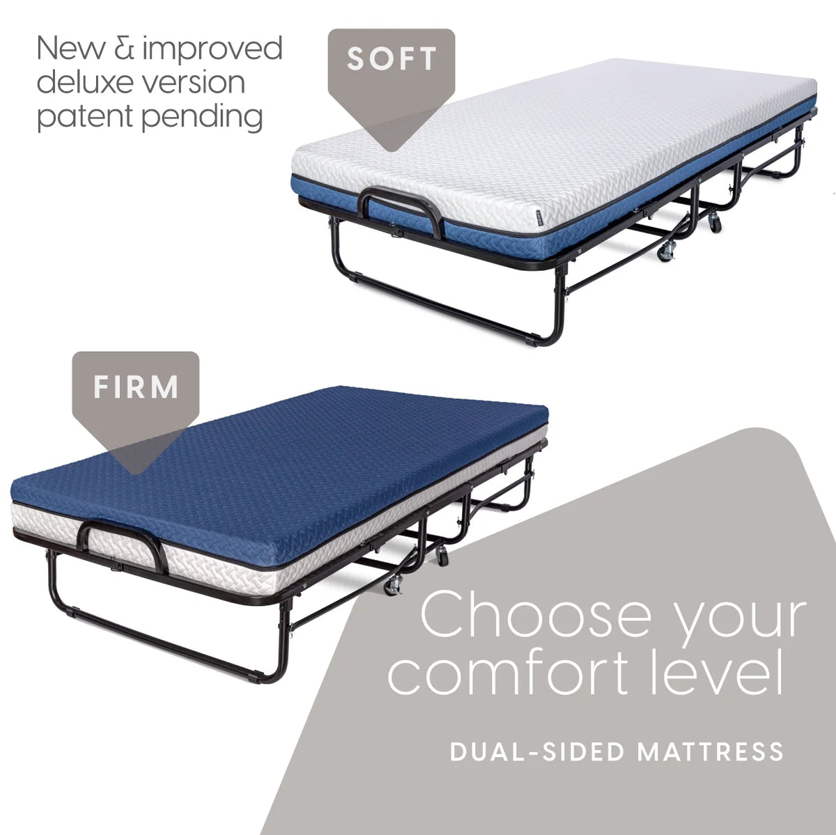 Milliard Twin Steel Folding Bed with Luxurious Memory Foam