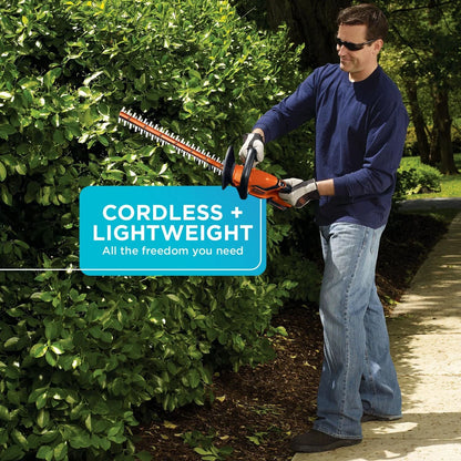 BLACK+DECKER 20V Cordless Hedge Trimmer, 22-Inch, 1.5Ah, Battery and Charger Included