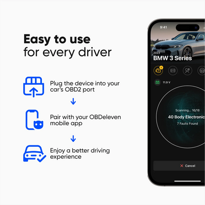 New! OBDeleven 3 Scan Tool, OBD2 Bluetooth Car Code Reader, Auto Diagnostic Scanner for iOS & Android