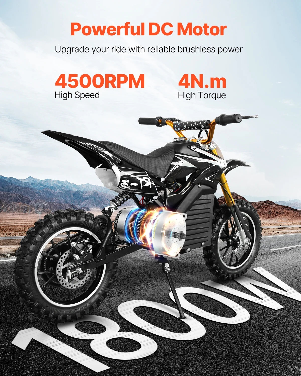 KFFKFF 1800W Electric Brushless DC Motor Set - 48V 4500rpm Motor featuring Enhanced Speed Regulator and Foot Pedal Accelerator Set for Go Karts, E-Bike, Motorcycle, Scooter DIY