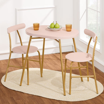 Best Choice Products 3-Piece Modern Oval Dining Table Set, Small Kitchen Dinette w/ 2 Chairs - Black/Black