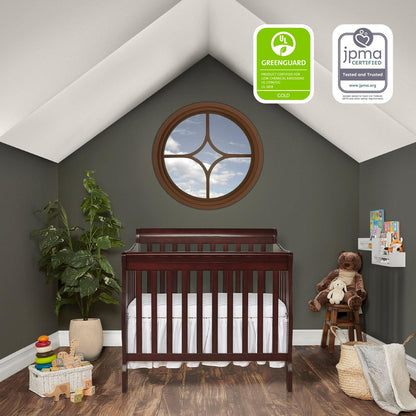 Dream On Me Aden 4-in-1 Convertible Mini Crib Espresso