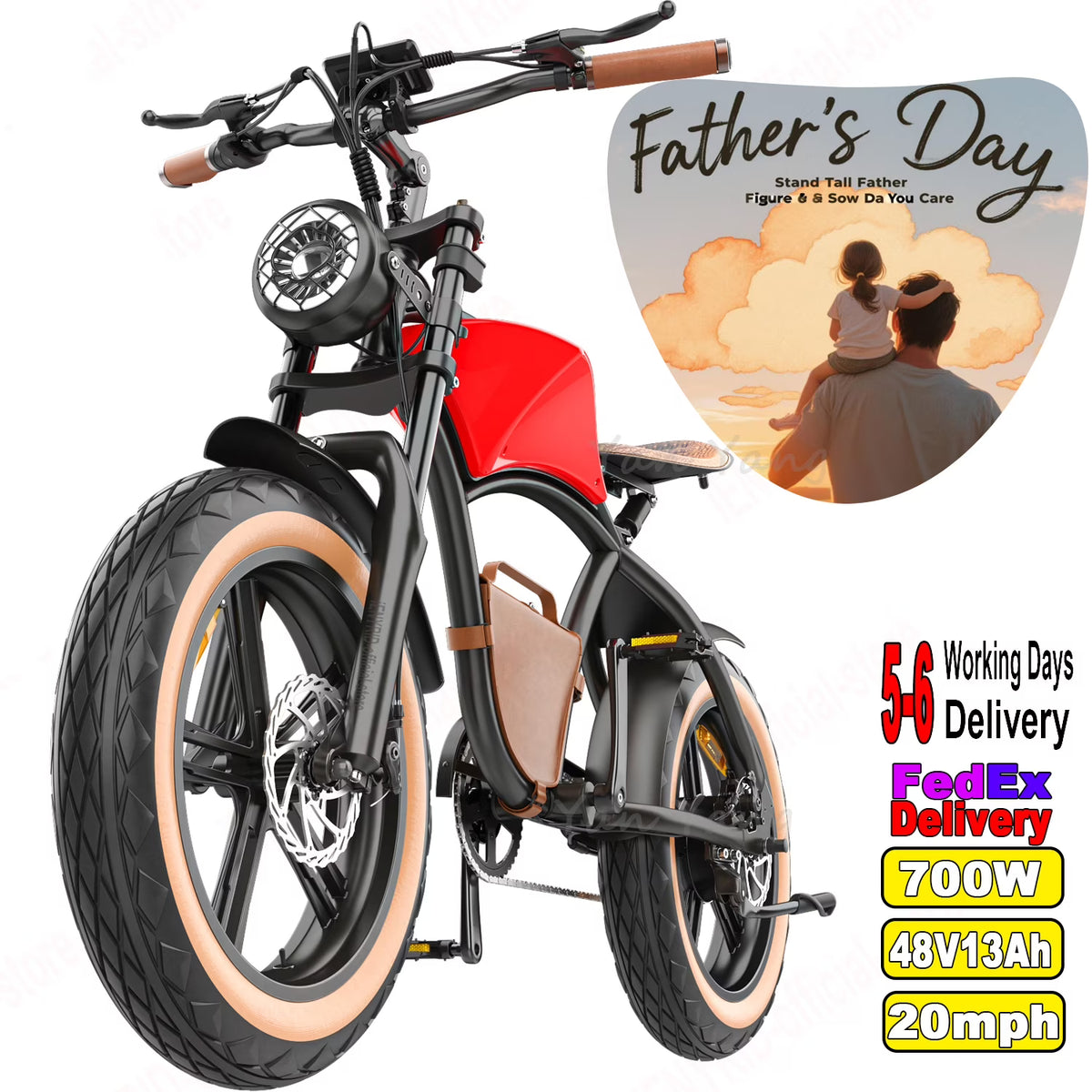 Hidoes B10 Electric Mountain Bike for Men/Woman 1000W Adult Electric Bicycle 20" Fat Tire Off Road E-bike with Removable Battery up to 28 mph,Free Shipping, Red