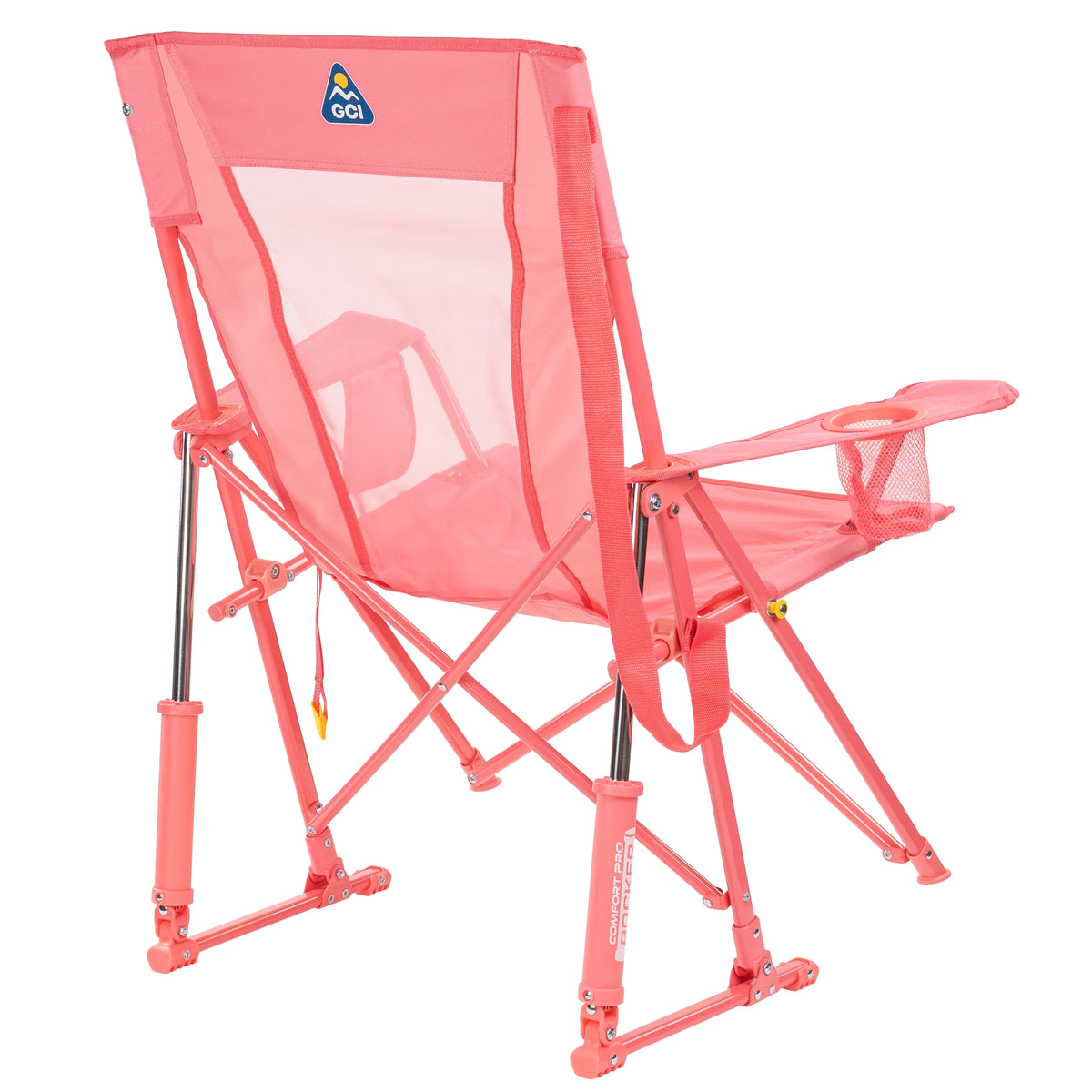 GCI Outdoor Comfort Pro Rocker Foldable Rocking Camp Chair, Blush