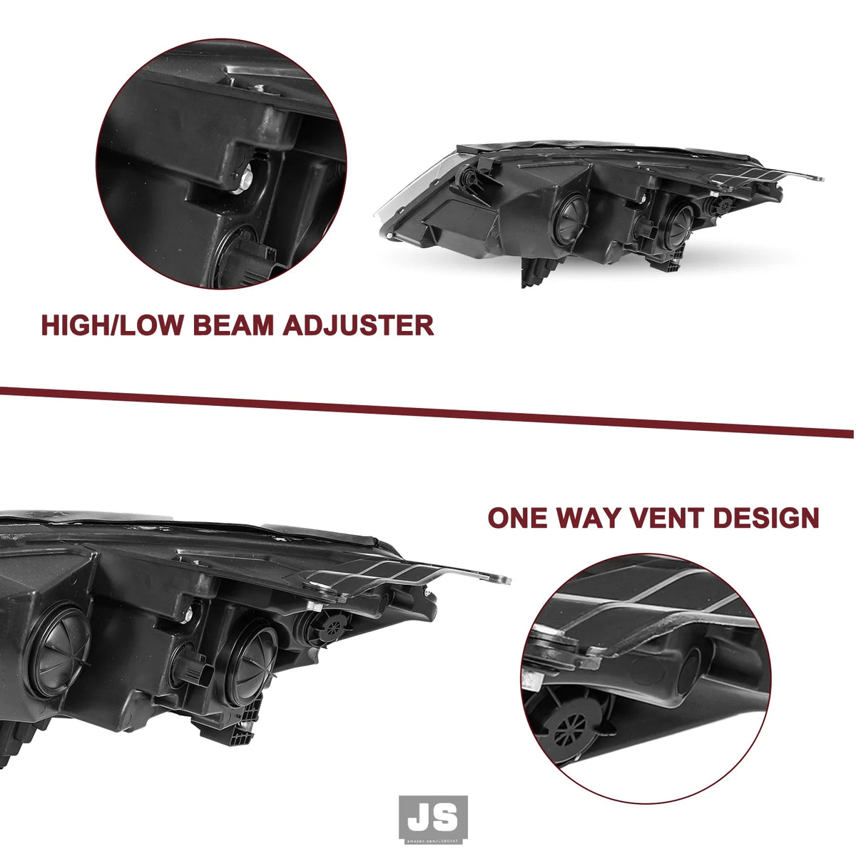 Headlights For 2013-2017 Chevy Traverse Chrome Factory Style Headlamps LH+RH Set
