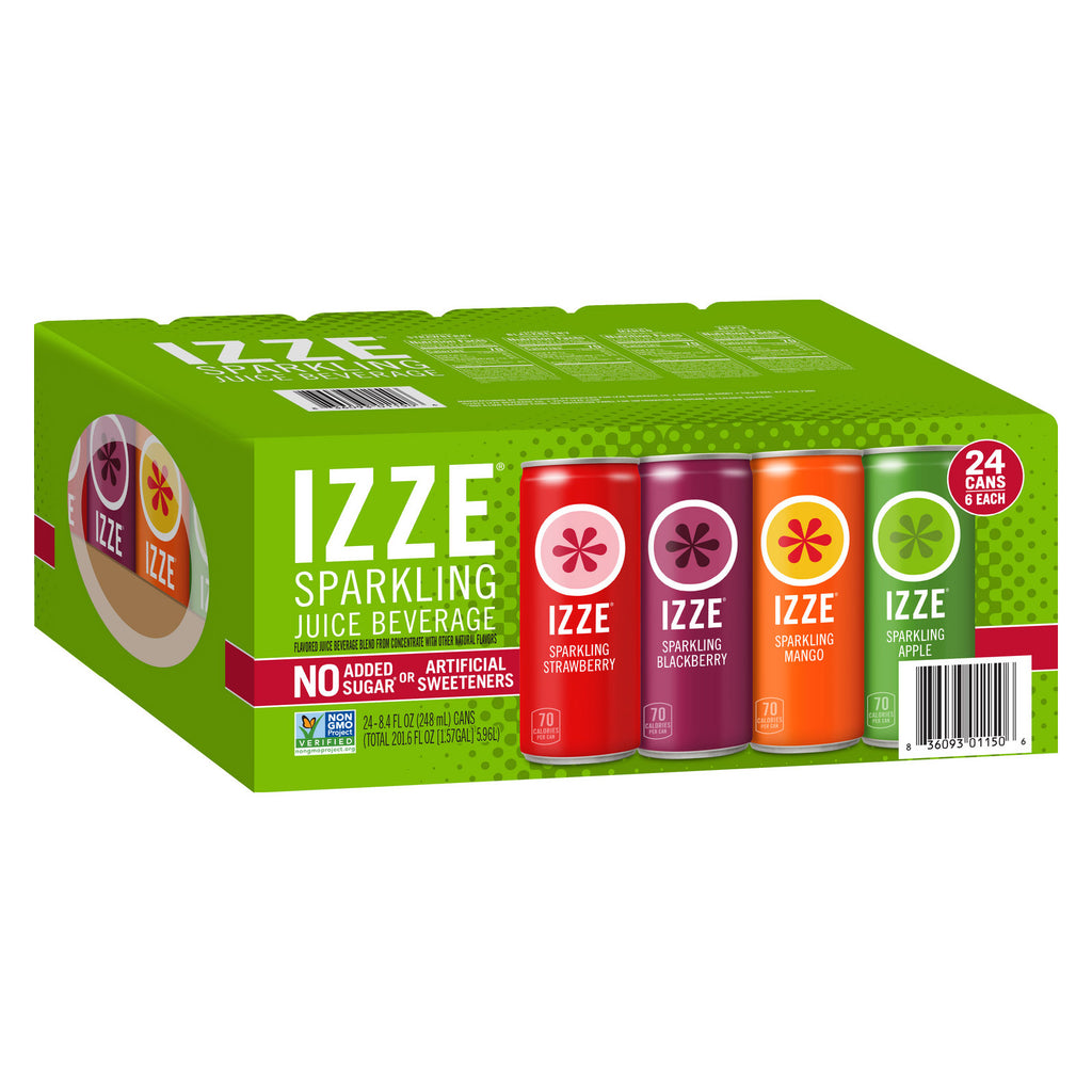 IZZE, Sparkling Juice Beverage, Variety Pack, 8.4 fl oz, 24-Count
