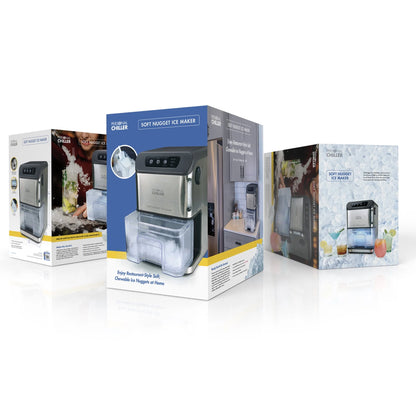 Personal Chiller Portable Countertop Ice Maker, Ice Nuggets, Stainless Steel