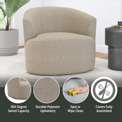 Mainstays Boucle Swivel Accent Chair, Taupe