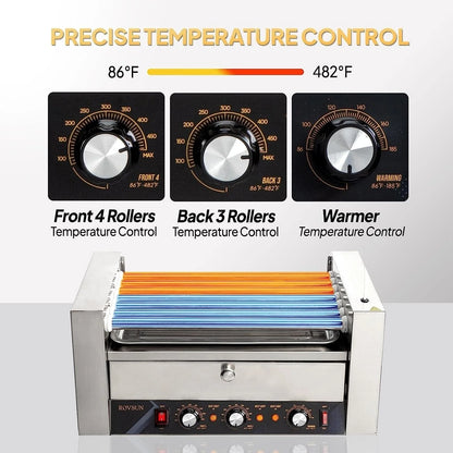 ROVSUN 1050 W 18 Hot Dog Capacity Commercial Hot Dog Roller Grill