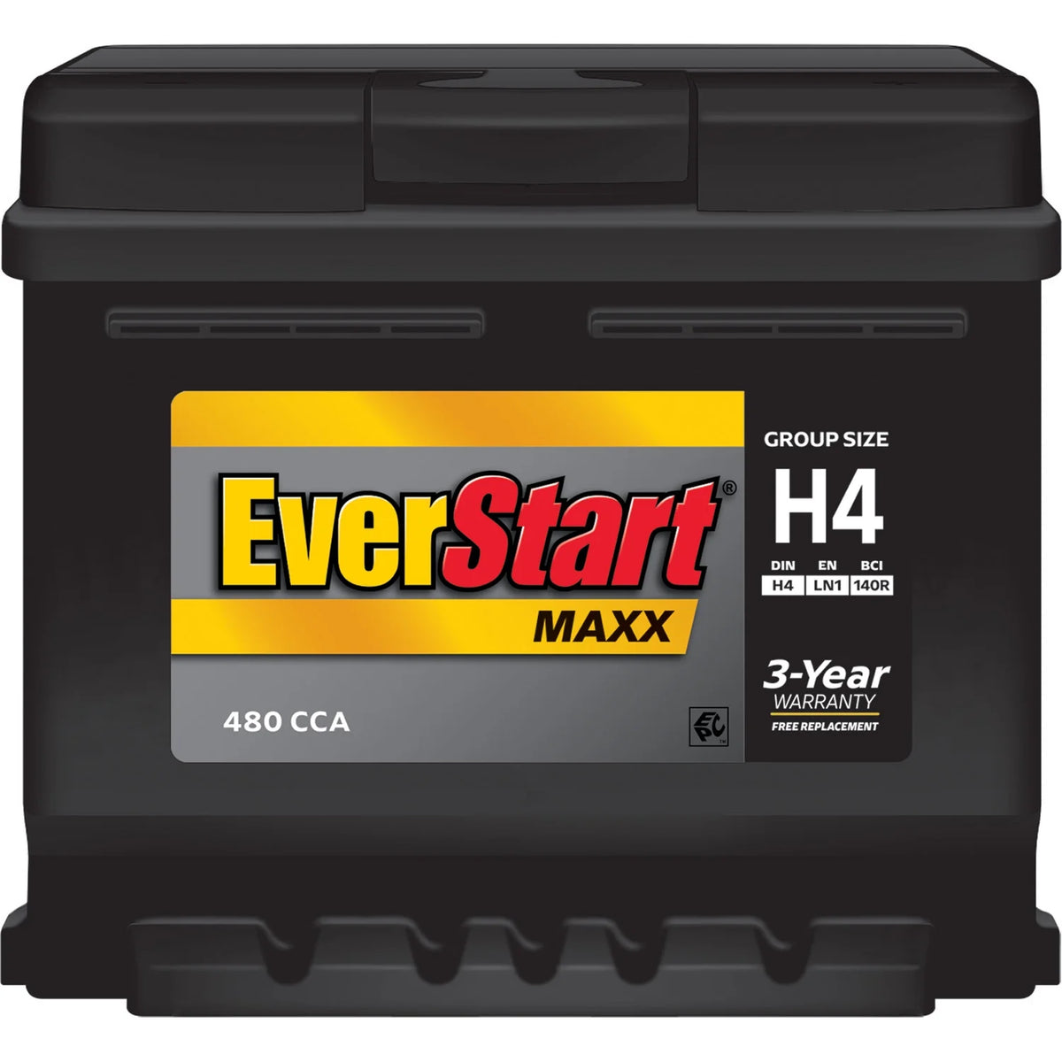 EverStart Maxx Lead Acid Automotive Battery, Group Size H4 / LN1 / 140R 12 Volt, 480 CCA 75RC