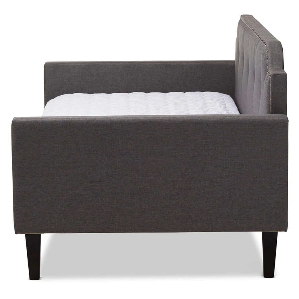 Baxton Studio Packer Modern and Contemporary Grey Fabric Upholstered Twin Size Sofa Daybed