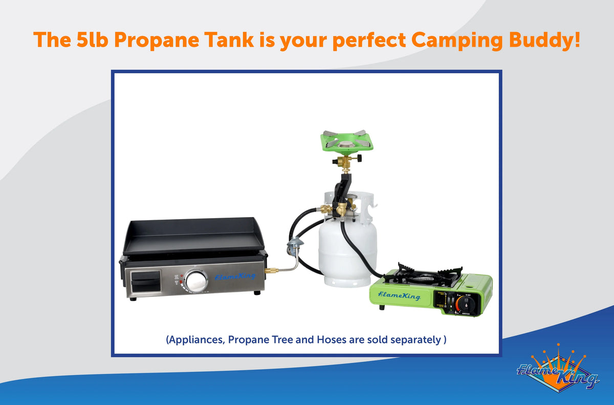 Flame King 5-lb Empty Propane Tank LP Cylinder with OPD Valve, YSN5LB