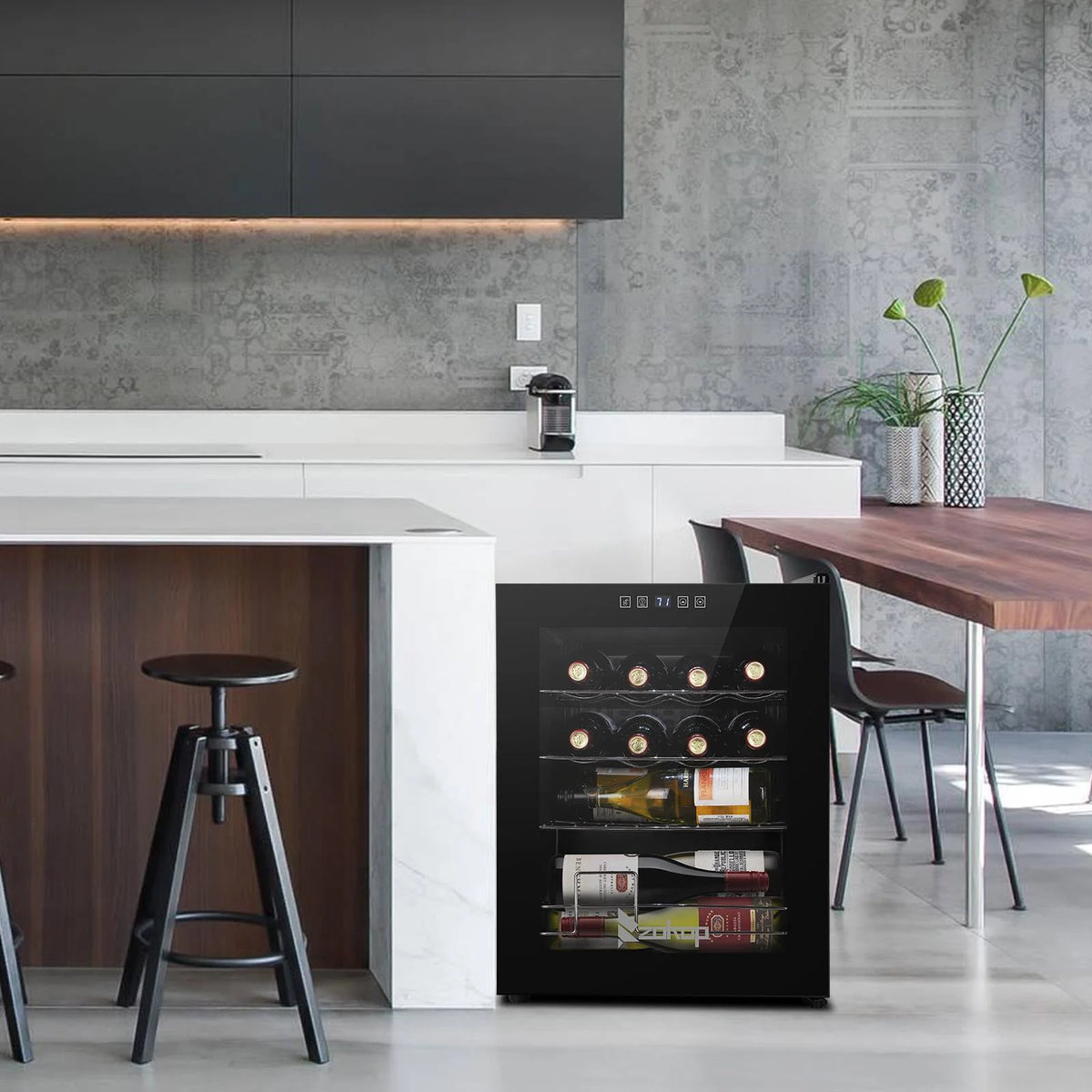 Ktaxon 18 Bottle Compressor Wine Cooler Freestanding Wine Fridge, Fast Cooling, Low Noise