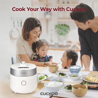 CUCKOO 3-Cup Induction Heating Twin Pressure Rice Cooker, Nonstick Pot, 15 Cooking Modes, Voice Guide